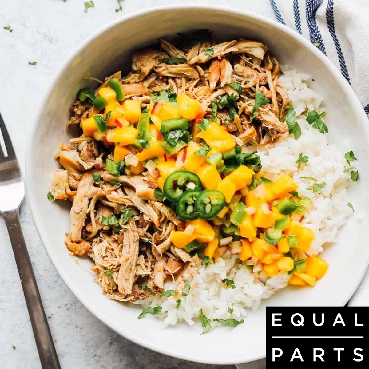 Pineapple Jerk Pulled Chicken Dish