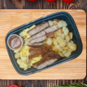 Scrambled Egg Breakfast With Sausage