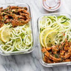 Garlic Butter Steak with Zucchini Noodles