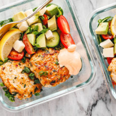Garlic Herb Chicken with Veggie Salad