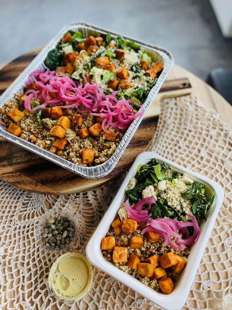 Plant Based and Caesar Salad with Buffalo Roasted Tofu from Menu Mandala who makes the best food in Calgary