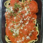 Spaghetti and Meatballs with garlic bread