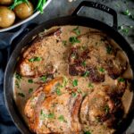 Pork chops in a Dijon mushroom sauce