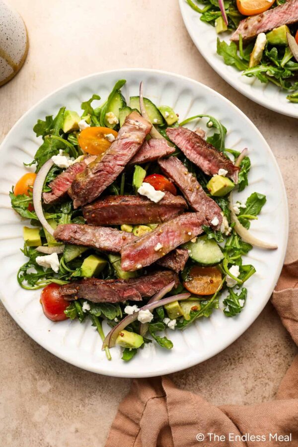 Steak Salad with blue cheese