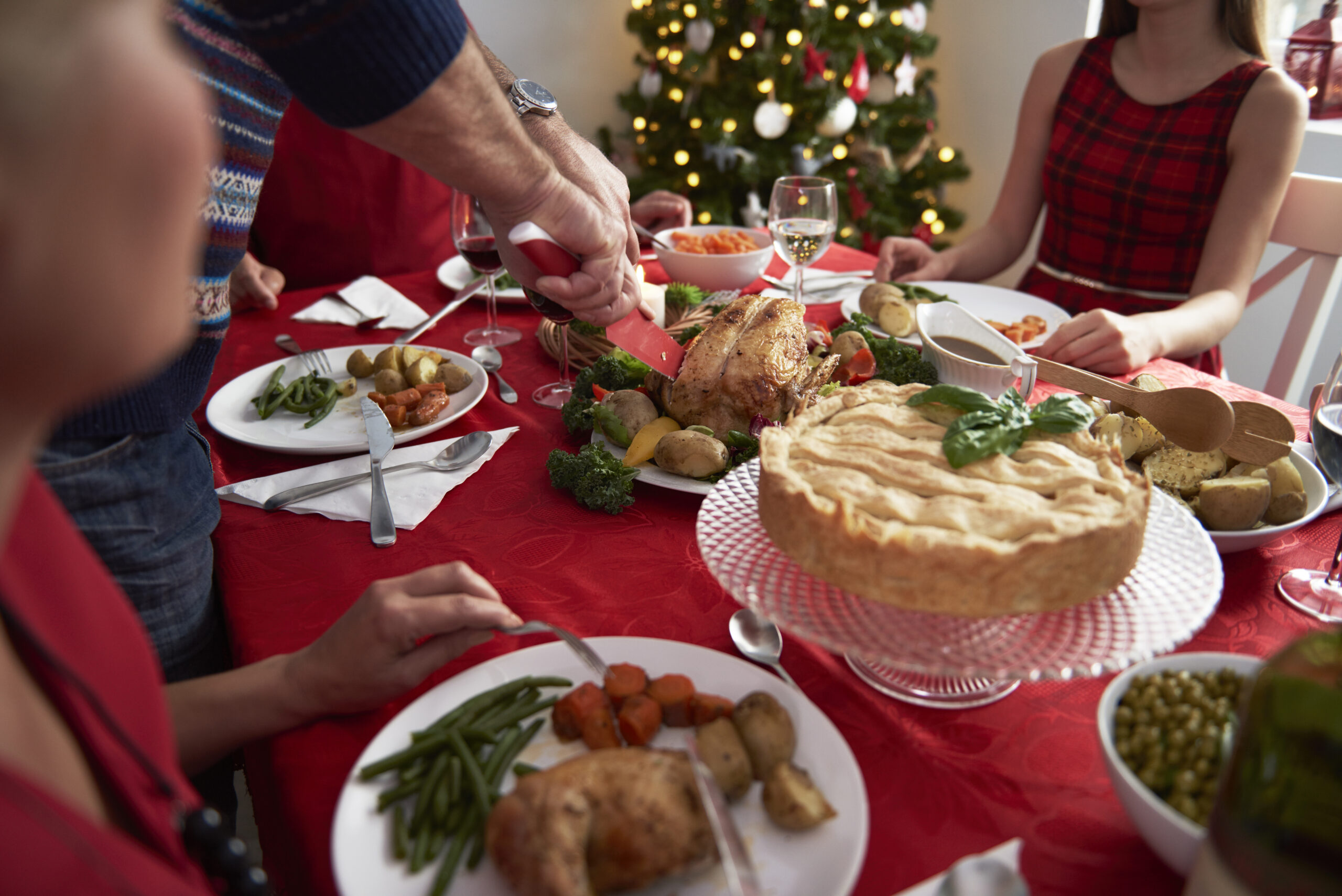Every year tradition eating dinner during the Christmas Eve