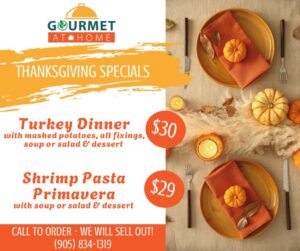 Gourmet meal delivery service thanksgiving niagara region